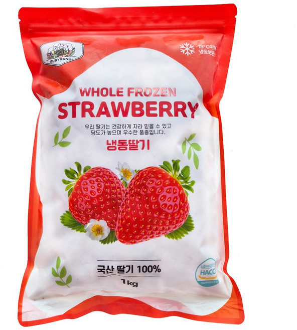 루비랑 냉동 딸기 국내산, 1개, 1kg