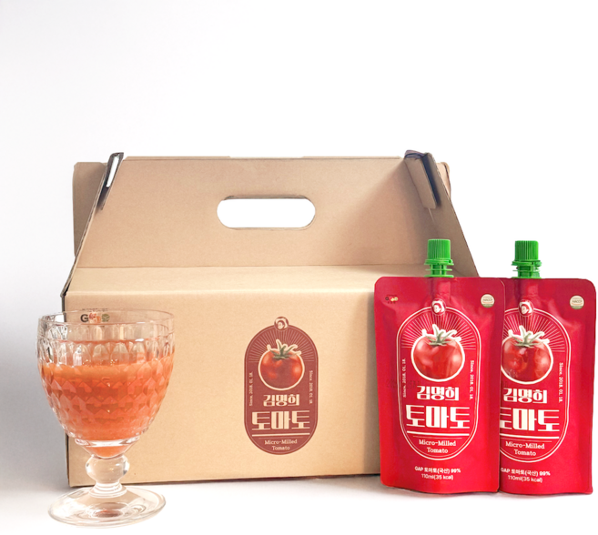 토마토즙 김명희토마토 100% 갈아만든 토마토즙 답례품 토마토주스 선물, 30개, 110ml