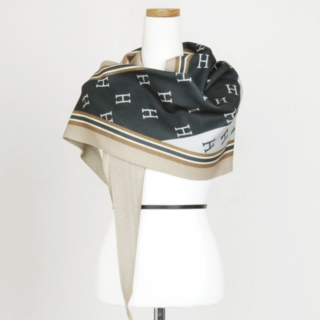 국산 기모 여성 H로고 골지 겨울 마름모 스카프 머플러 DRN-WMF-0565-베이지