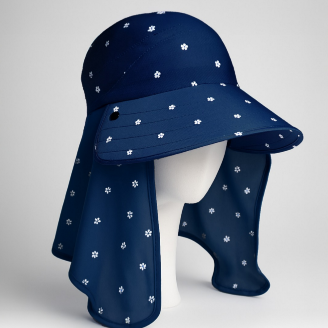 냉감원단 여성용 햇빛가리개 자외선차단 치마 마스크 일할때 쓰는 모자