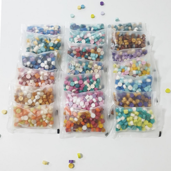 스탬프 실링 왁스 비즈왁스 씰링 혼합 색상 20색 100알, Mix11-츄잉믹스