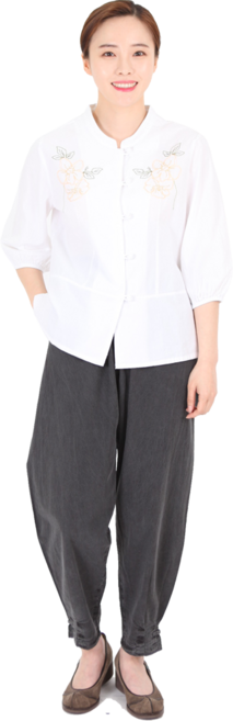 만덕몰 여성 30수 면 오얏꽃자수 저고리바지 세트 생활한복