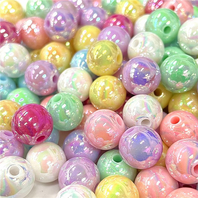 (100g)중팩 12mmAB빛 캔디색 아크릴 컬러비즈, (B44)중팩 ab빛12mm, 1개