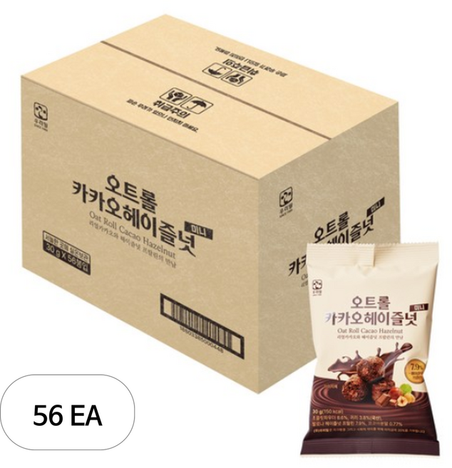 우리밀 오트롤 카카오헤이즐넛, 30g, 56개