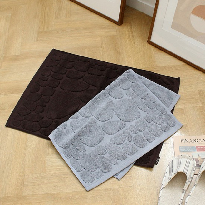 송월타올 호텔용 면 100% 격자 발매트 1장, 아이보리