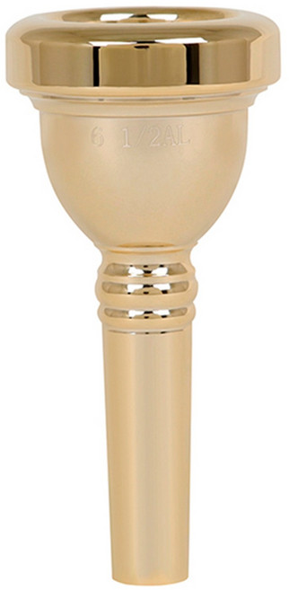 트롬본 마우스피스 6 1/2(6 반) AL 마우스피스 바흐 파인 테너용 트롬본 마우스피스 핑거 엑서사이즈 골드, 골든, 1개