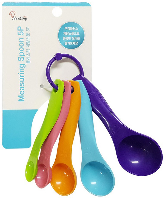 쿠킹플러스 플라스틱 계량스푼 5p 1ml 2.5ml 5ml 7.5ml 15ml, 1개
