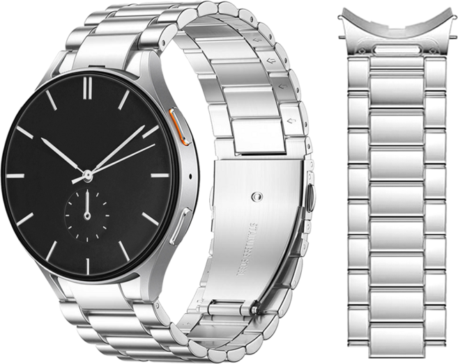 티엑스엘엑스 갤럭시워치 원터치 메탈 스트랩, 실버, 1개