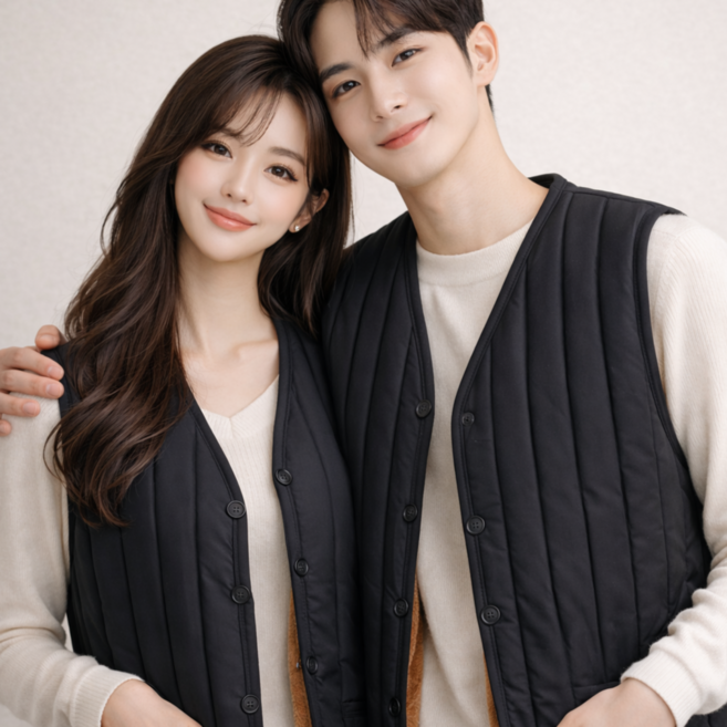 1+1 프로바잉 프리미엄 융털조끼 이너조끼 경량조끼 실내조끼 패딩조끼 브이넥조끼 PB03