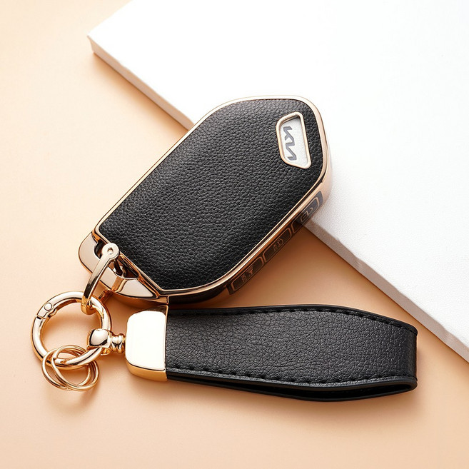 WonRay 호환 기아 가죽 키케이스 EV9 더 뉴 쏘렌토 7버튼 9버튼 더 뉴카니발 KA4 쏘렌토 MQ4, K-7버튼-블랙, 1개