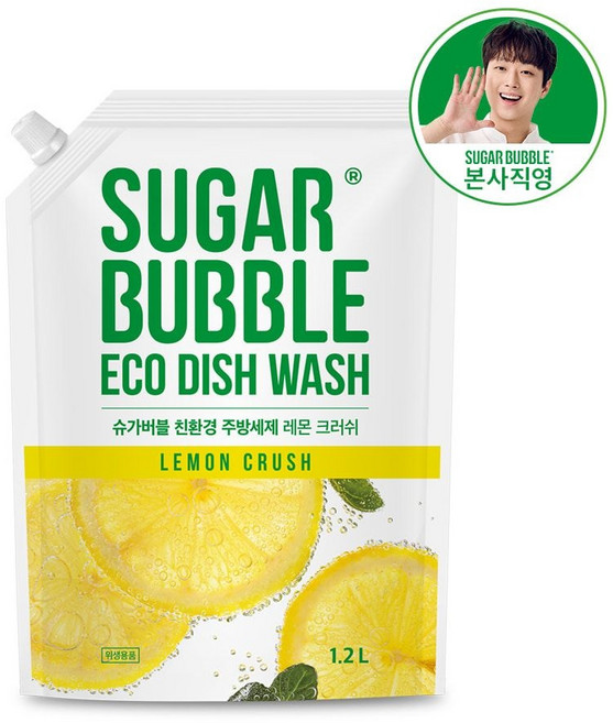 슈가버블 친환경 주방세제 레몬크러쉬 리필 1.2L
