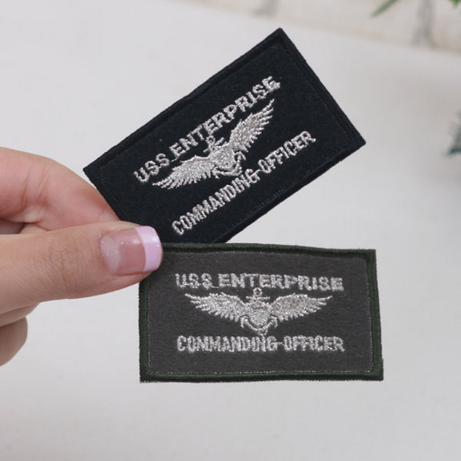 [펠트친구] uss사각와펜/ 패치 뱃지 의류 소품 헤어악세사리 브로치 꾸미기 리폼, 카키, 1개