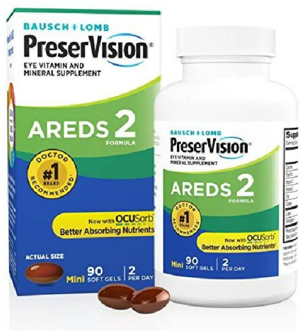 바슈롬 프리저비전 PreserVision Areds 2 아레즈2 루테인 지아잔틴 아연, 1개, 90정