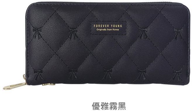 FOREVER YOUNG 蝴蝶結 格紋長夾