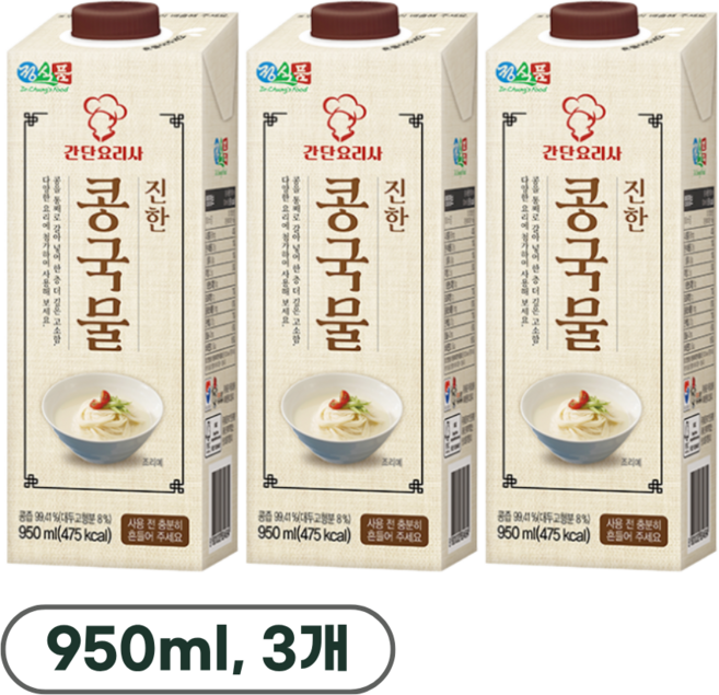 new 베지밀 정식품 진한 콩국물, 950ml, 3개