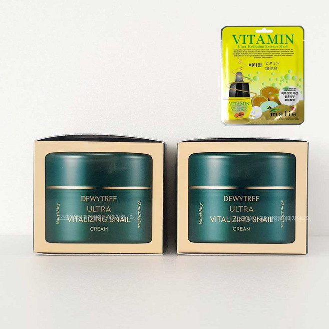 듀이트리 울트라 바이탈라이징 스네일 탄력 크림+랜덤마스크팩1매증정, 2개, 80ml