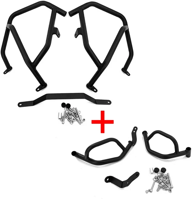 새로운 DS525X 오토바이 상부 또는 하부 엔진 가드 프레임 크래시 바 보호대 DS 525X Loncin VOGE DS525 X, 04 Black-1 Set