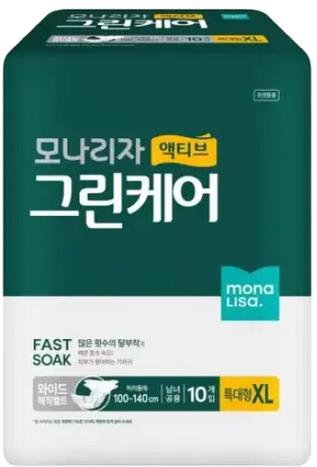 모나리자 액티브 그린케어 와이드 매직밸트 특대형 10매 1팩, 1개