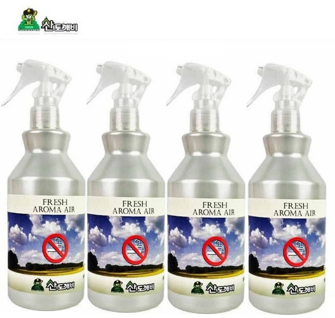 (형제)탈취제 방향제 산도깨비 후레쉬 아로마에어 담배냄새탈취제, 380ml, 4개