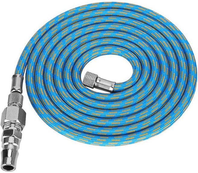 6피트 에어브러시 호스 어댑터 양쪽 끝에 표준 편조 브러시 나일론 피팅 에어, 02 파란, 01 CHINA