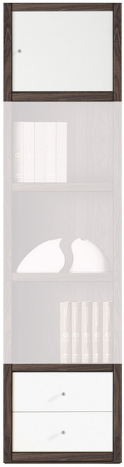 예뫼솔 2000시스템책장 5단-400-500-600-800-1000-1200사이즈 수납선택 책장 책꽂이 수납장 진열장, 추가-0500(상문+하서랍)-화이트-화이트, 2단