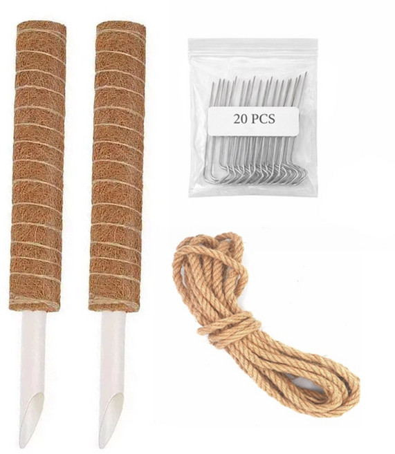수태봉 50cm 2개 풀세트 모스폴 식물 지지대 클립20개 마끈5m 증정 코코봉 몬스테라 덩굴식물, 1세트
