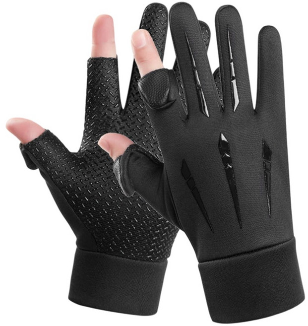 킹콩 오토바이 손가락 오픈 클로즈 플립 터치 겨울 기모 방한 방수 장갑, 1개