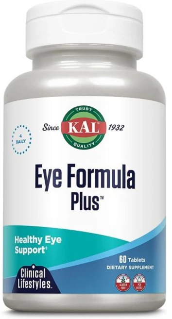 KAL Eye Formula Plus Eye Care and Vision Supplements for Adults with Eye Vitamins Lutein and Zea, KAL Eye Formula Plus, Eye Care, 1개, 60정 - 쿠팡