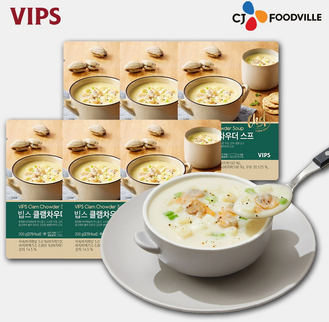 [VIPS]빕스 클램차우더 스프, 200g, 6개