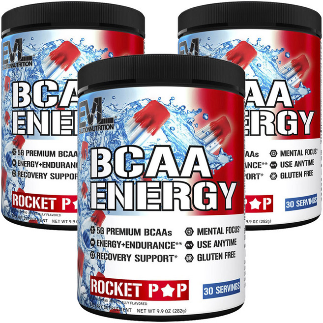 EVLUTIONNUTRITION BCAA 에너지 로켓 팝, 3개, 282g