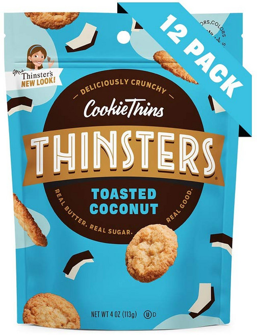 신스터스 쿠키 씬 토스트 코코넛 비GMO 4온스 12팩 Thinsters Cookie Thins Toasted Coconut Non GMO 4 Ounce Pack of, 1개