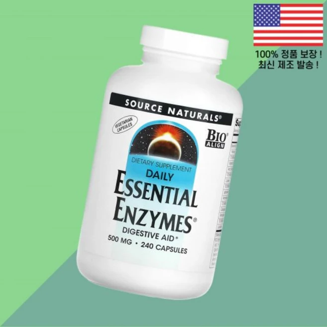 소스 내추럴스 데일리 에센셜 효소 엔자임 식물성 베지캡슐 240정 Source Naturals Daily Essential Enzymes 240 Vegetarian Capsul - 쿠팡