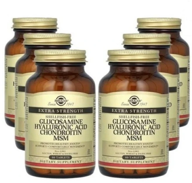[정품 미국 배송] 솔가 글루코사민 히알루론산 콘드로이틴 MSM 60정 (타블렛) -6개 관절, 360정, 1세트 - 쿠팡