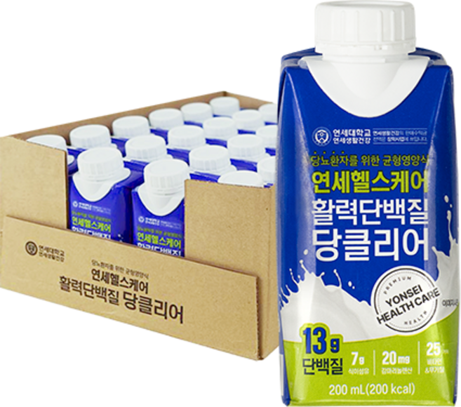 연세헬스케어 당클리어 구수한맛 연세 단백질 당뇨 환자 당 건강식 식품 활력, 200ml, 1박스
