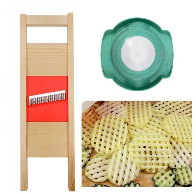 스테인리스 스틸 야채 슬라이서 나무 손잡이가 있는 휴대용 음식 강판 감자 당근 오이용 줄리엔, 01 Color random