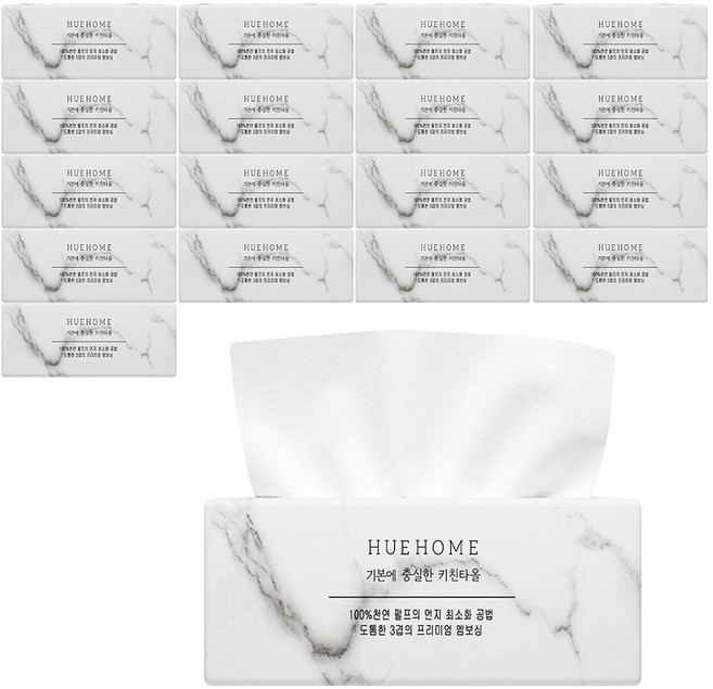 휴홈 뽑아쓰는 기본에 충실한 키친타올, 18개, 100매