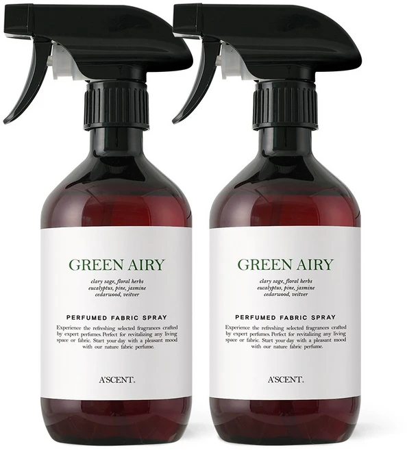 에이센트 섬유탈취제 500ml, 2개, 그린에어리 - 쿠팡