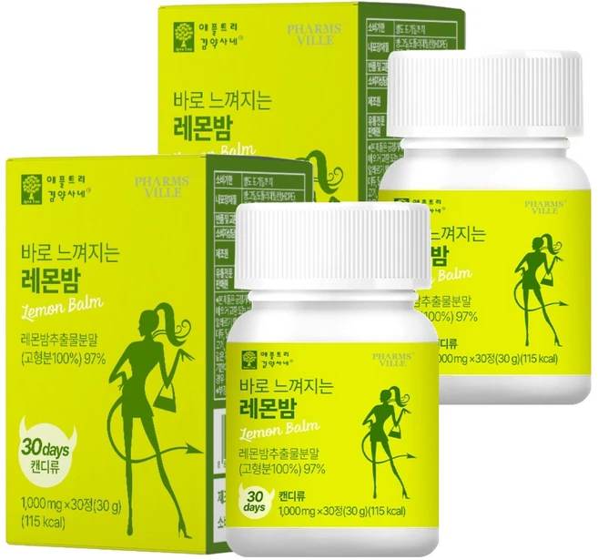 애플트리김약사네 바로 느껴지는 레몬밤, 30정, 2개 - 쿠팡