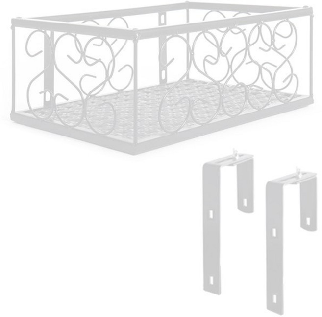 마켓플랜 발코니 철제 화분걸이, 화이트, 1개