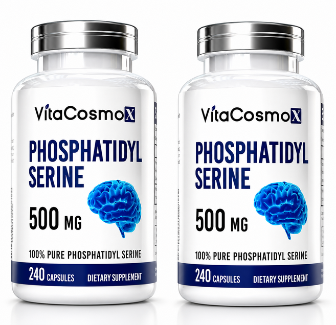 미국직배송 VitaCosmoX Phosphatidylserine 포스파티딜세린 500mg, 2개, 240정