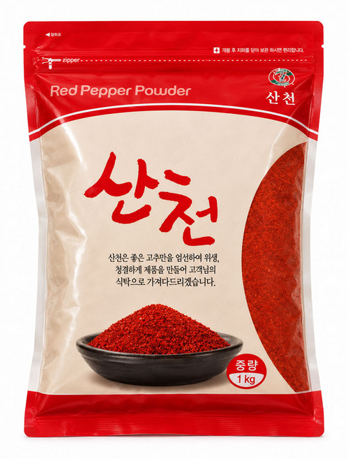 산천 보통 매운맛 김장용 고춧가루 대용량 1kg, 1개