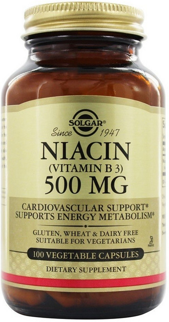 솔가 나이아신 500mg 100정 (캡슐) Solgar Niacin 100Vcaps, 1개