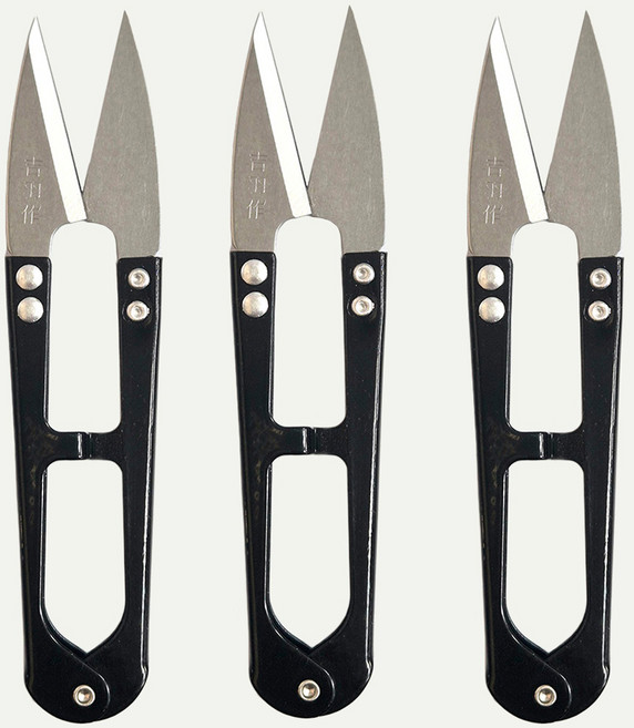 클래식 쪽가위 재봉용 실가위 쪽집게, 3개, 블랙