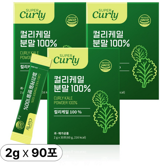 슈퍼컬리 컬리케일 분말 100% 대용량 30포, 90개, 2g