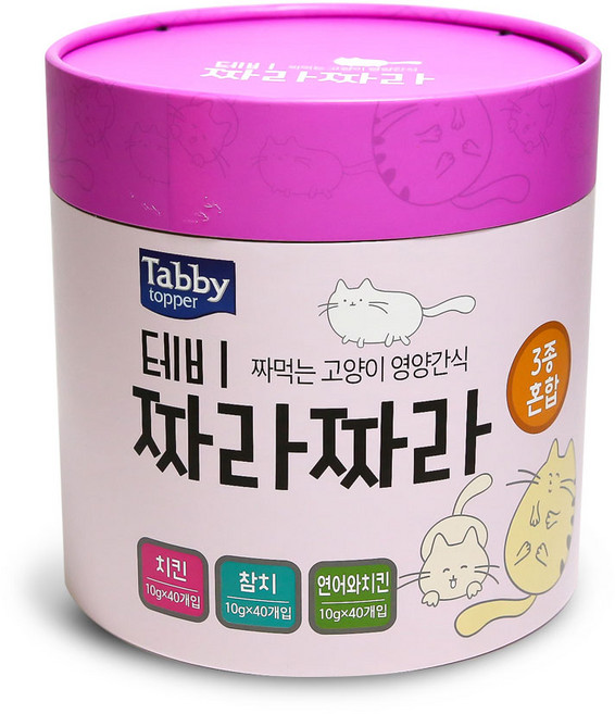 테비 짜라짜라 10g x 120개 고양이 츄르 간식 대용량