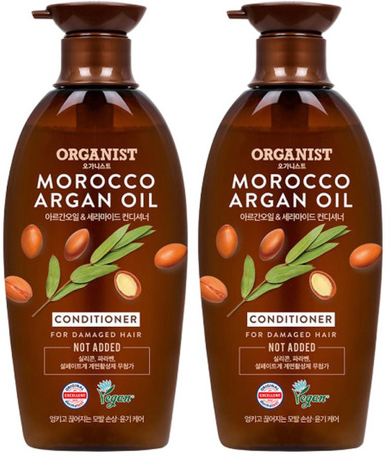 오가니스트 아르간오일 윤기영양 컨디셔너 500mlx2개 ., 500ml, 2개