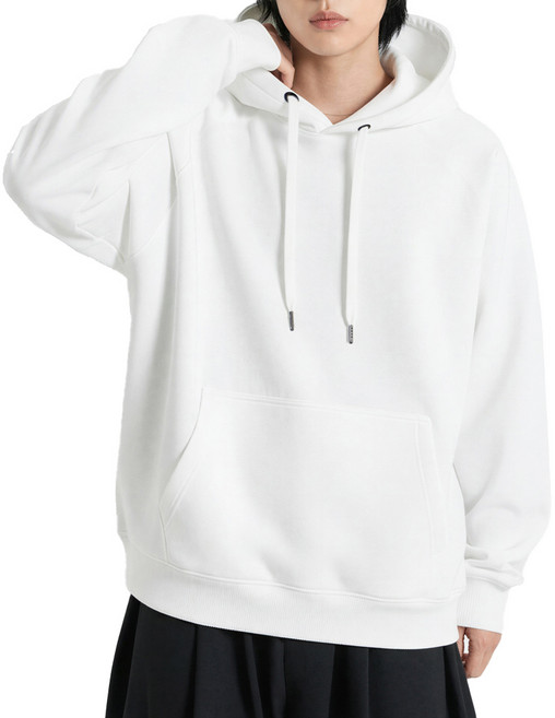 남녀공용 테리 베이직 무지 오버핏 후드티 남녀공용 데일리 루즈핏 커플 후디