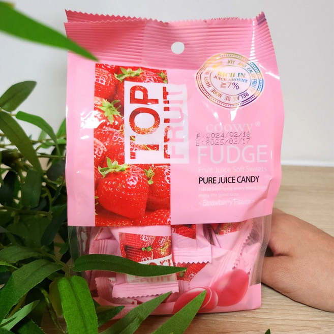 탑젤리 딸기 coowy 탑후르츠 퍼지 과일젤리, 320g, 1개