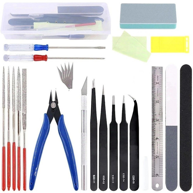 tinduo 건담니퍼 프라모델 입문자 기본 공구 세트 DIY 조립 올인원 기초 21pcs 1개, 1세트