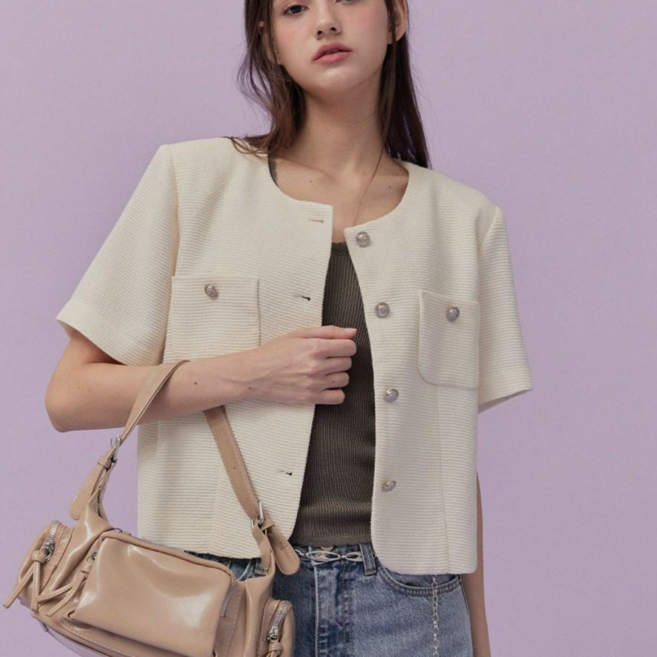 [TWEE] 라디안 트위드 반팔자켓